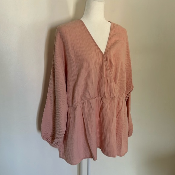 🎈3/$25🎈Ava & Viv Pink Peplum Top - Picture 1 of 6